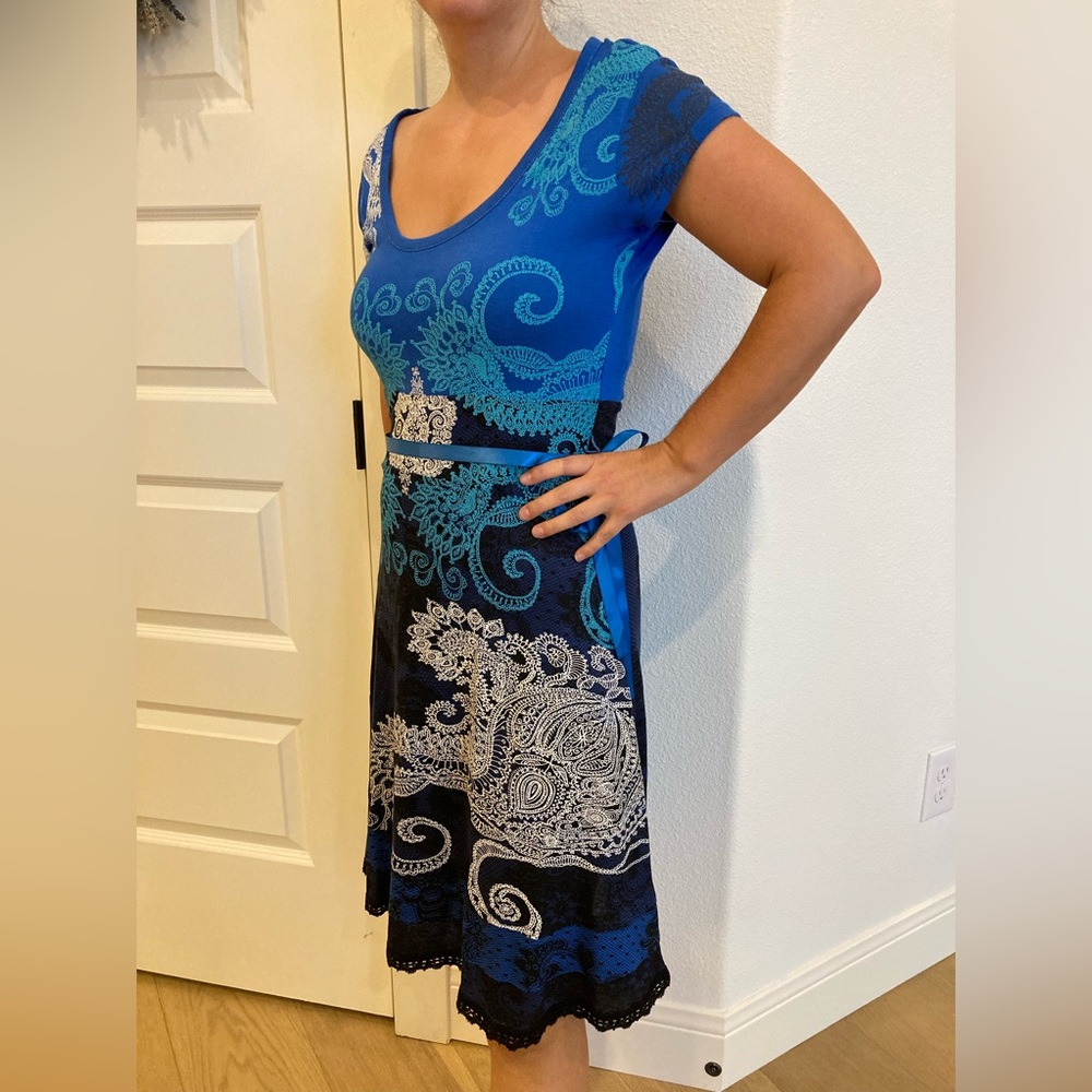 Desigual blue knit dress t-shirt